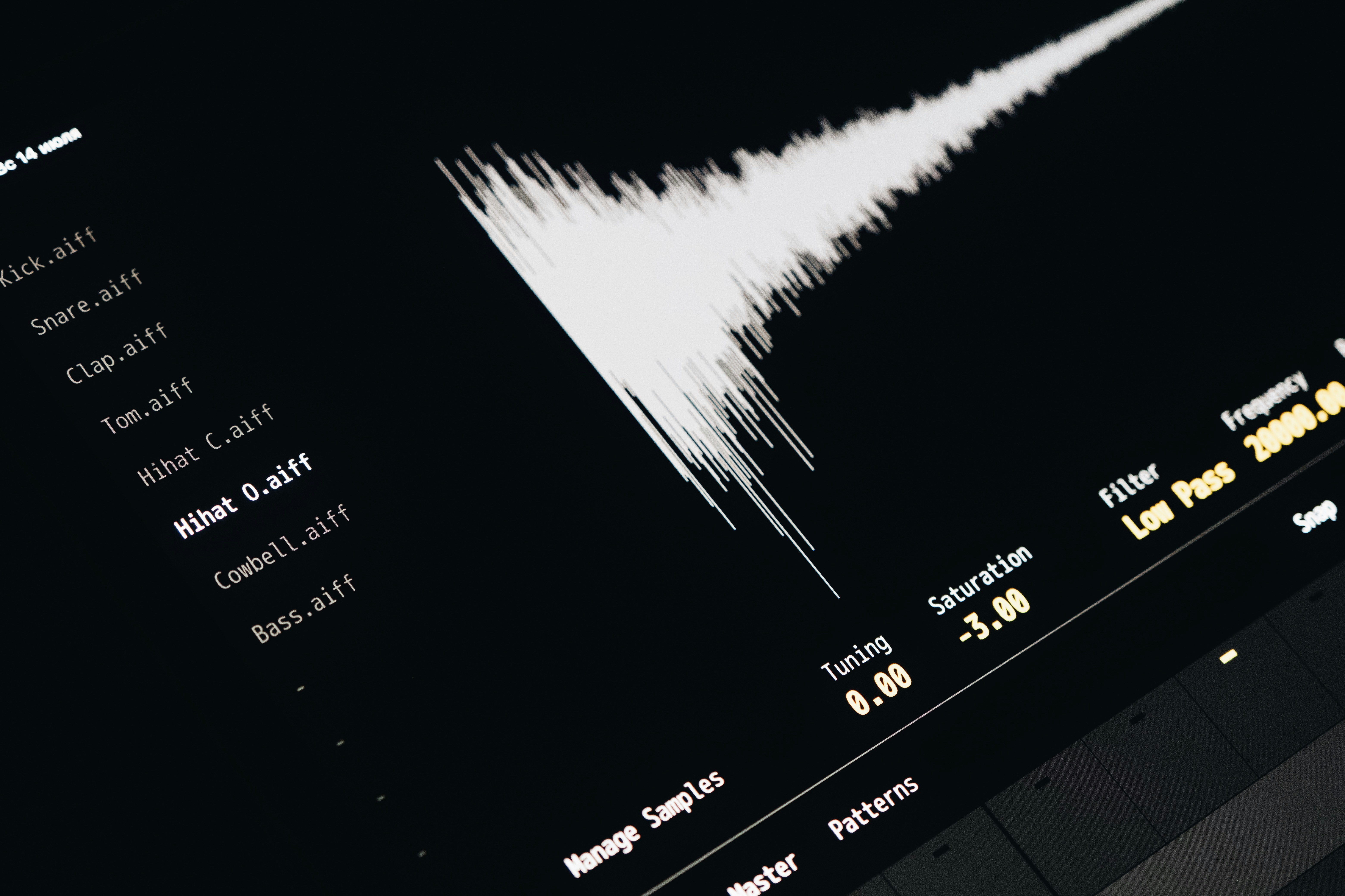 Digital waveform audio graphic, ideal for podcast production visuals